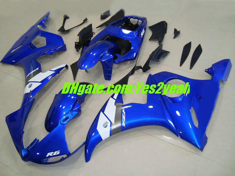 Injection mold Fairing kit For YAMAHA YZF-R6 YZF R6 2003 2004 2005 YZFR6 R6 03 04 05 Blue white Fairings set+7gifts