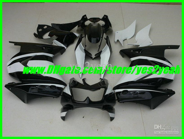 Injection Fairing body kit for KAWASAKI Ninja ZX250R ZX 250R 2008 2012 bodywork EX250 08 09 10 12 White black Fairings set