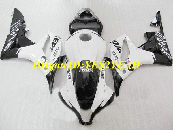 Custom Motorcycle Fairing kit for Honda CBR600RR 07 08 CBR 600RR F5 2007 2008 CBR600 ABS White black Fairings set+Gifts HX59