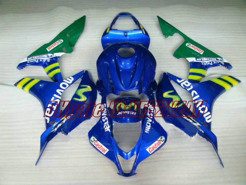 Custom Fairing kit for Honda CBR600RR 07 08 CBR 600RR F5 2007 2008 CBR600 ABS Blue green Fairings set+Gifts HX23