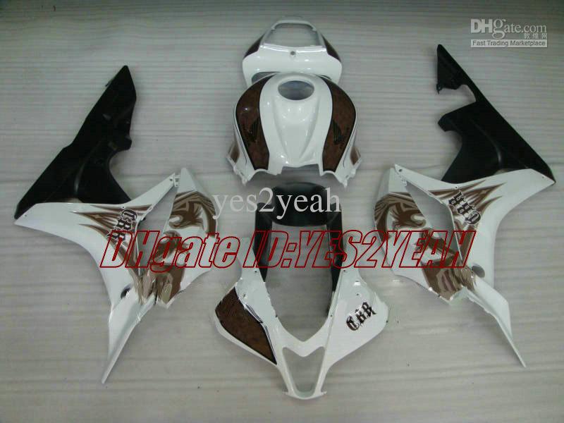 Motorcycle Fairing kit for Honda CBR600RR 07 08 CBR 600RR F5 2007 2008 CBR600 ABS White brown Fairings set+Gifts HX05