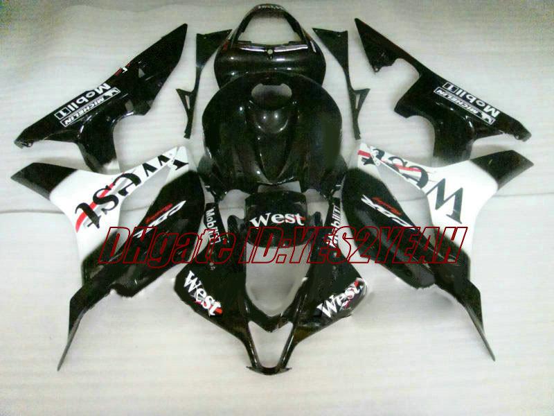 Custom Fairing kit for Honda CBR600RR 07 08 CBR 600RR F5 2007 2008 CBR600 ABS WEST White black Fairings set+Gifts HX22