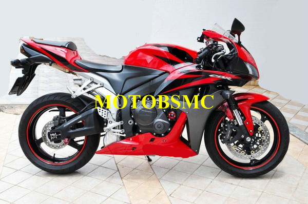 Top-rated Motorcycle Fairing kit for Honda CBR600RR 07 08 CBR 600RR F5 2007 2008 CBR600 ABS Hot red black Fairings set+Gifts HX52