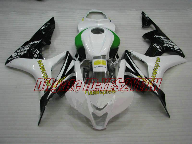 Motorcycle Fairing kit for Honda CBR600RR 07 08 CBR 600RR F5 2007 2008 CBR600 ABS White green black Fairings set+Gifts HX15