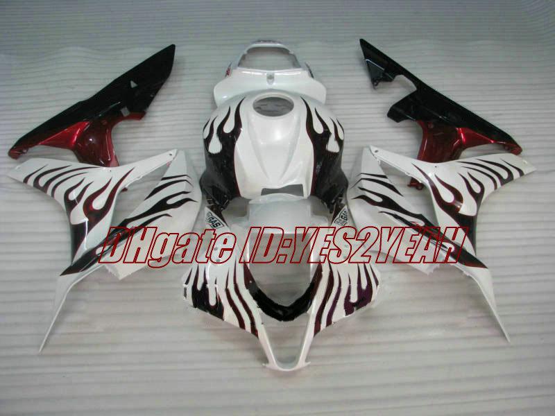 Motorcycle Fairing kit for Honda CBR600RR 07 08 CBR 600RR F5 2007 2008 CBR600 ABS Red flames black Fairings set+Gifts HX16