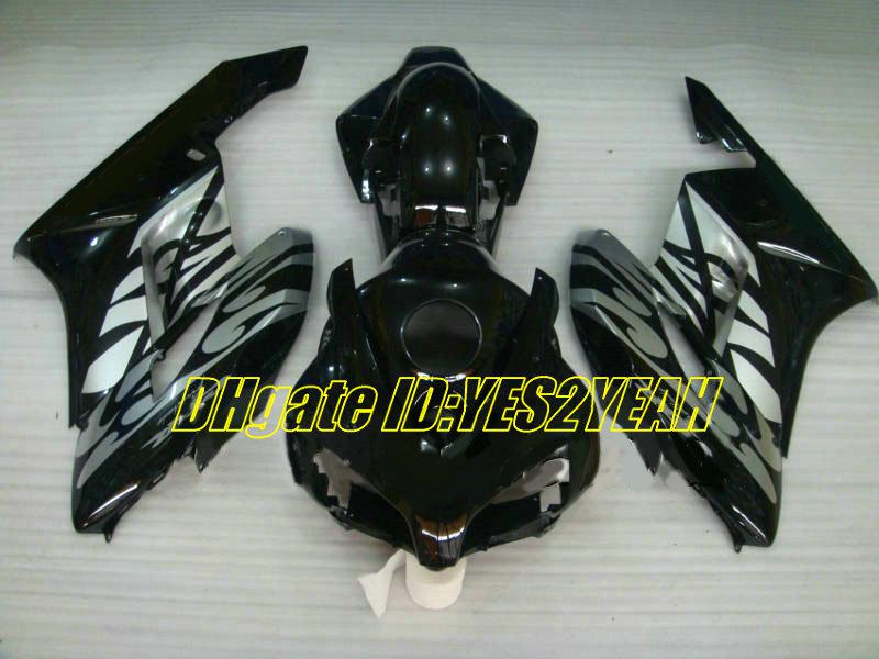 Motorcycle Fairing kit for Honda CBR1000RR 04 05 CBR 1000RR 2004 2005 CBR1000 ABS Flames Silver black Fairings set+Gifts HM24