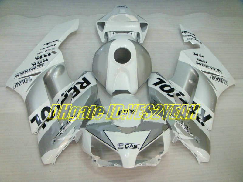 Motorcycle Fairing kit for Honda CBR1000RR 04 05 CBR 1000RR 2004 2005 CBR1000 ABS White silver Fairings set+Gifts HM11