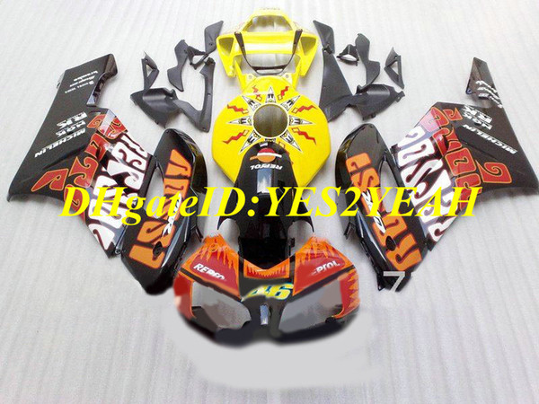 Exclusive Motorcycle Fairing kit for Honda CBR1000RR 04 05 CBR 1000RR 2004 2005 CBR1000 ABS Yellow orange black Fairings set+Gifts HM56