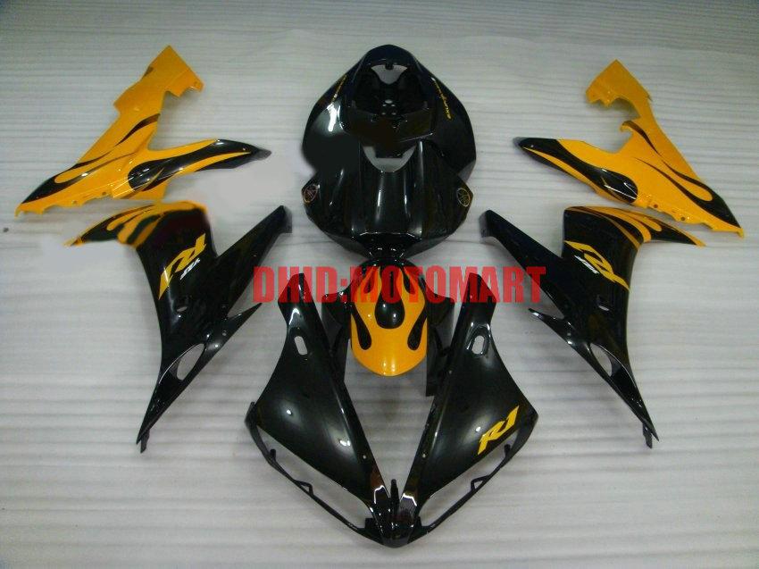 Full tank Fairing kit for YAMAHA YZFR1 04 05 06 YZF R1 2004 2005 2006 YZF1000 ABS Yellow black Fairings set+gifts YD28