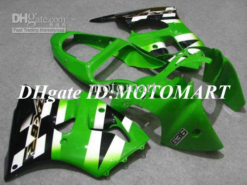 green white black Fairing kit for KAWASAKI ZX6R 00 01 02 ZX-6R 2000-2002 636 ZX 6R 2000 2001 2002 Fairings set