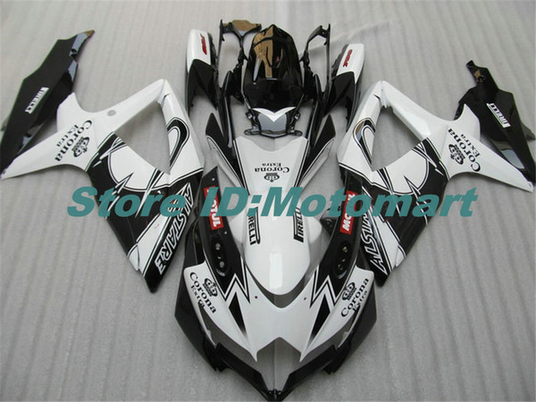 Injection mold Fairing kit for SUZUKI GSXR600 750 K8 08 09 GSXR600 GSXR750 2008 2009 white black Fairings set SA99