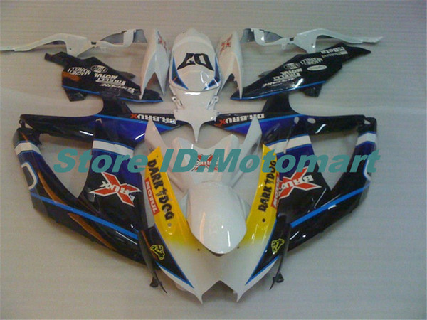 Injection mold Fairing kit for SUZUKI GSXR600 750 K8 08 09 GSXR600 GSXR750 2008 2009 white blue yellow Fairings set SA73