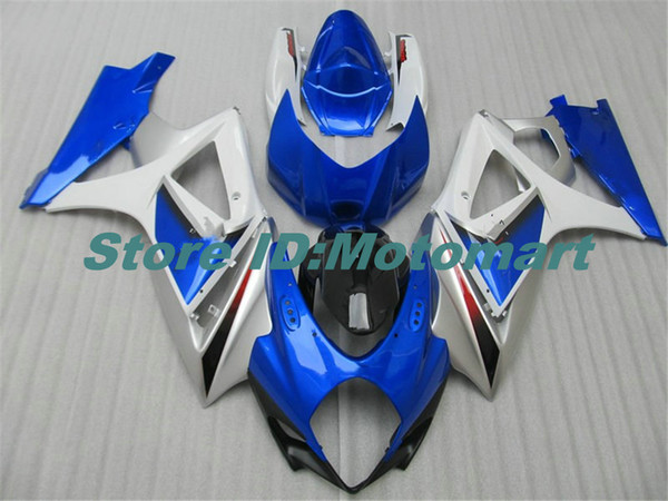 Motorcycle Fairing kit for SUZUKI GSXR1000 K7 07 08 GSXR 1000 2007 2008 ABS white blue Fairings set+gifts SBC37