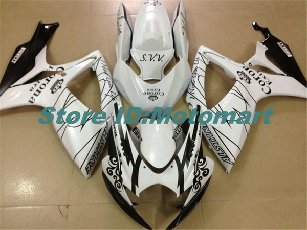 ABS Fairing set for SUZUKI GSXR600 750 2006 2007 GSXR 600 GSXR 750 K6 06 07 black white Fariring gs kit+7 gifts Sp184