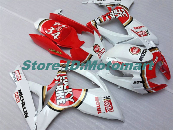 ABS Fairing set for SUZUKI GSXR600 750 2006 2007 GSXR 600 GSXR 750 K6 06 07 red white Fariring gs kit+7 gifts Sp183