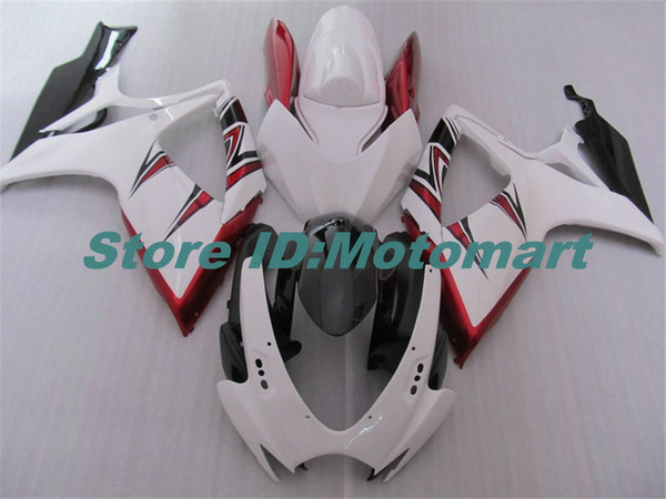 ABS Fairing set for SUZUKI GSXR600 750 2006 2007 GSXR 600 GSXR 750 K6 06 07 white red Fairing gs kit+7 gifts Sp122