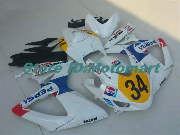 ABS Fairing set for SUZUKI GSXR600 750 2006 2007 GSXR 600 GSXR 750 K6 06 07 white yellow black Fairing gs kit+7 gifts Sp87