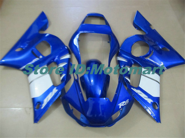 Motorcycle Fairing kit for YAMAHA YZFR6 98 99 00 01 02 YZF R6 1998 2002 YZF600 blue white Fairings set+gifts YG33