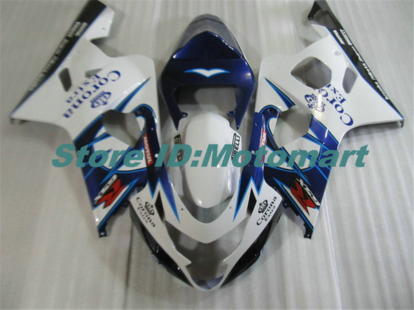 Motorcycle Fairing kit for SUZUKI GSXR600 750 K4 04 05 GSXR 600 GSXR 750 2004 2005 blue white Fairings set SF119