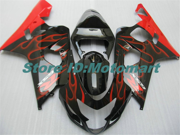 Motorcycle Fairing kit for SUZUKI GSXR600 750 K4 04 05 GSXR 600 GSXR 750 2004 2005 red flame Fairings set SF122