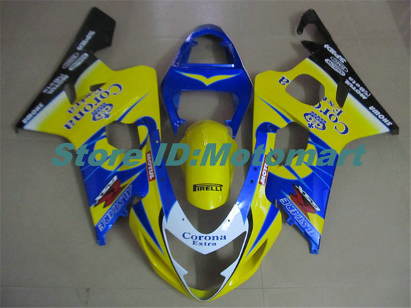 Motorcycle Fairing kit for SUZUKI GSXR600 750 K4 04 05 GSXR 600 GSXR 750 2004 2005 yellow blue Fairings set SF126