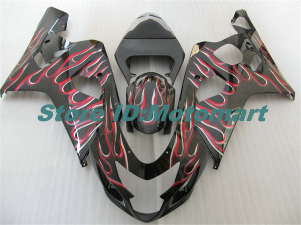 Motorcycle Fairing kit for SUZUKI GSXR600 750 K4 04 05 GSXR 600 GSXR 750 2004 2005 red flame Fairings set SF118