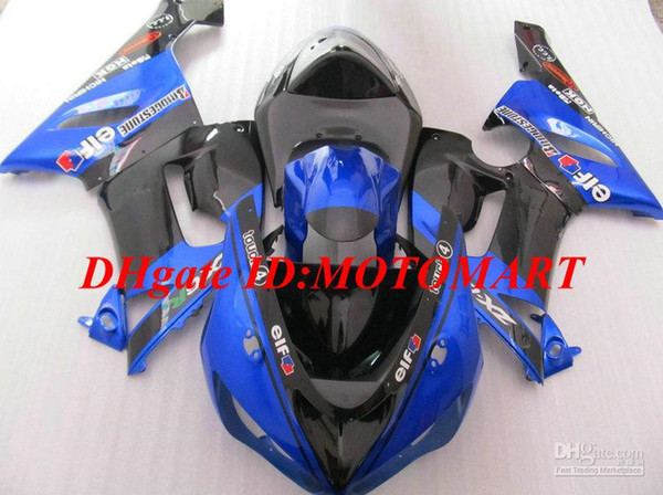 Motorcycle Fairing kit for KAWASAKI Ninja ZX6R 05 06 ZX-6R 636 ZX 6R 2005 2006 blue black Fairings body kit KY29