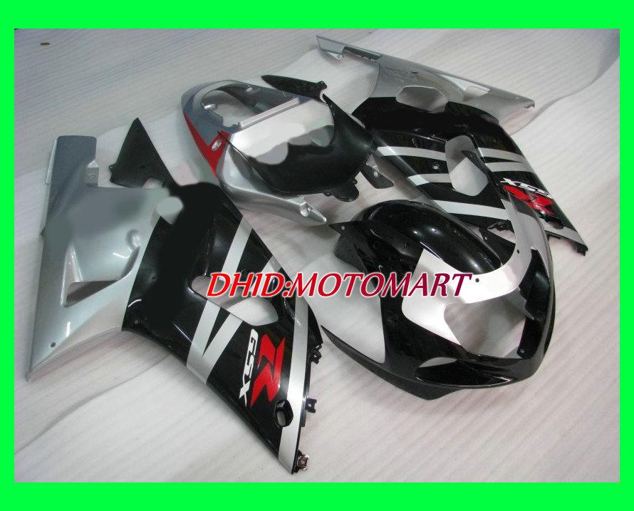 Fairing kit for SUZUKI GSXR600 750 GSXR 600 GSXR 750 K1 01 02 03 2001 2002 2003 silver black Fairings set SX42