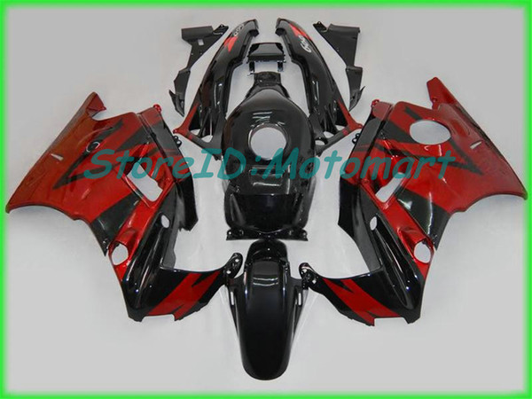 Motorcycle Fairing kit for HONDA CBR600F2 91 92 93 94 CBR 600 F2 1991 1994 ABS Red flames black Fairings set+gifts HF31