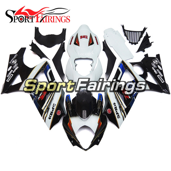 Full Injection White Black Pattern Fairings For Suzuki GSXR1000 GSX-R1000 K7 07 08 2007 2008 Sportbike ABS Motorcycle Hulls