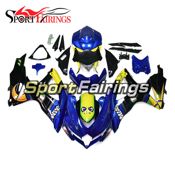 Shark Yellow Blue Full Fairings For Suzuki GSXR600 GSXR750 08 09 10 2008 2009 2010 K8 Injection ABS Plastic Motorcycle Body Kit Bodywork