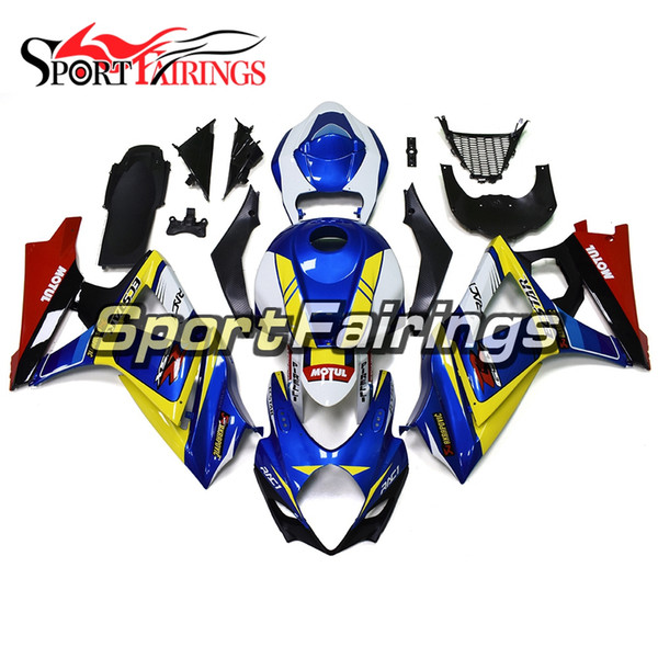 Complete Blue Yellow White Injection Fairings For Suzuki GSXR1000 GSX-R1000 K7 07 08 2007 2008 Sportbike ABS Motorcycle Fairing Kit Hulls