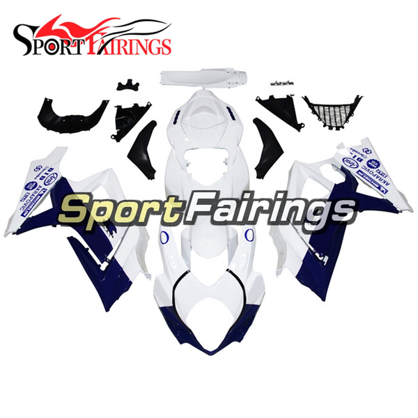 Complete Injection Gloss White Dark Blue Fairings For Suzuki GSXR1000 GSX-R1000 K7 07 08 2007 2008 Sportbike ABS Motorcycle Bodywork