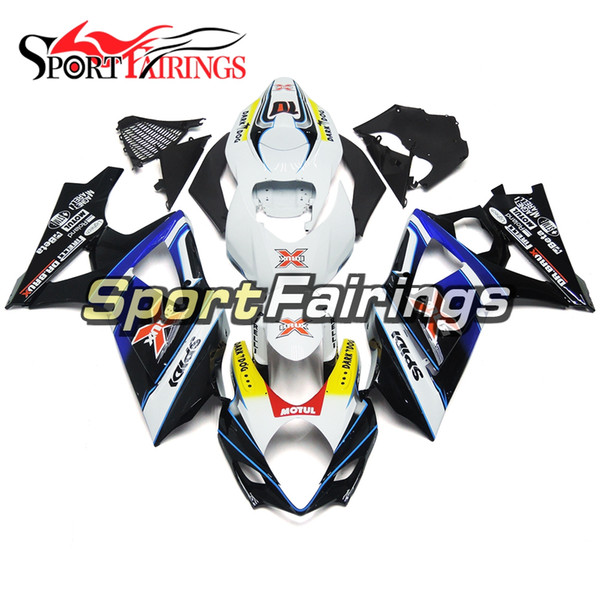 Full Injection White Blue Black Pattern Fairings For Suzuki GSXR1000 GSX-R1000 K7 07 08 2007 2008 Sportbike ABS Motorcycle Cowlings