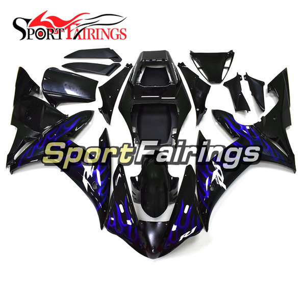 Full Injection Fairings For Yamaha YZF 1000 R1 YZF-R1 02 03 2002 2003 ABS Motorcycle Fairing Kit Gloss Black Blue Flame Motorbike Cowling