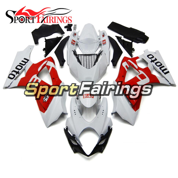 Complete Injection White Red Pattern Fairings For Suzuki GSXR1000 GSX-R1000 K7 07 08 2007 2008 Sportbike ABS Plastic Motorcycle Cowlings