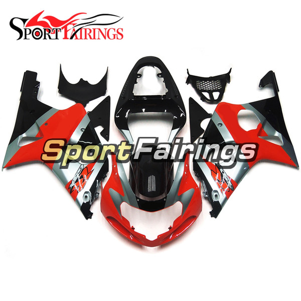 Complete Injection Fairings For Suzuki GSXR1000 GSX-R1000 K1 K2 2000 2001 2002 Sportbike ABS Motorcycle Fairing Kit Gloss Black Sliver Red