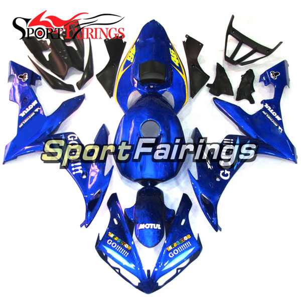 Plastic ABS Fairings For Yamaha YZF1000 R1 YZF-R1 Year 2004 2005 2006 04 05 06 Motorcycle Fairing Kit Covers Blue 46 Go Black Cowlings New