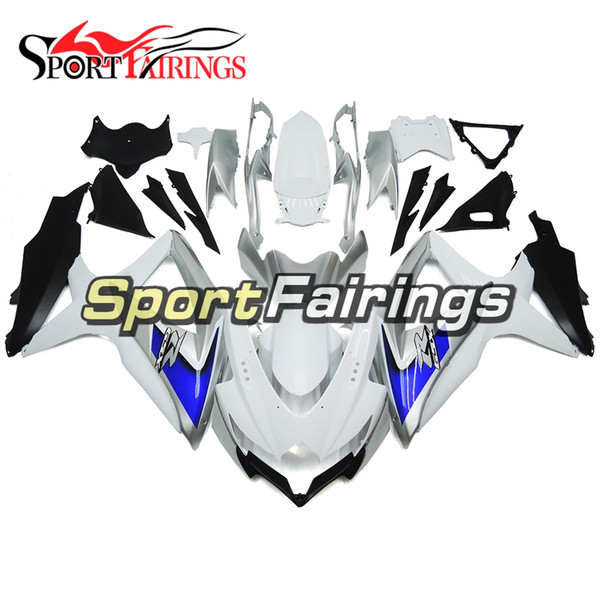 Complete Fairing Kit For Suzuki GSXR600 GSXR750 K8 08 09 10 2008 2009 2010 ABS Plastic Motorbike Fairing Kit Panels White Blue Bodywork