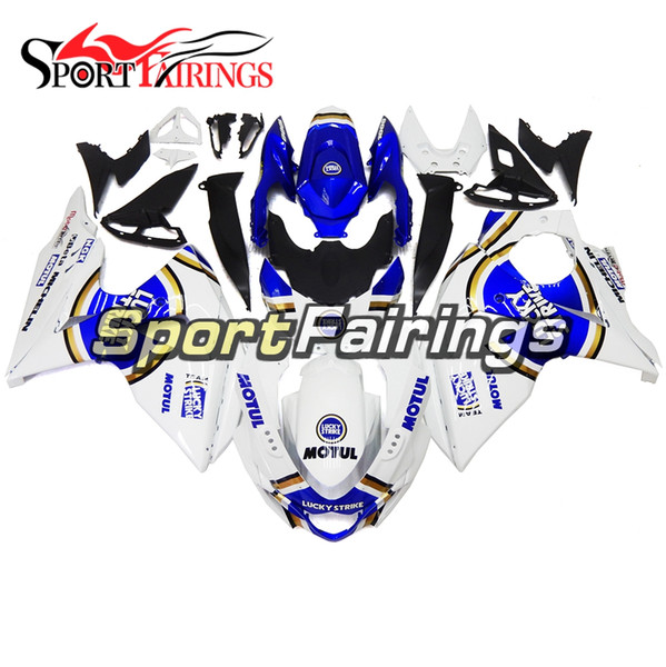 Complete White Blue Lucky Strike Fairings For Suzuki GSXR1000 GSX-R1000 K9 09 10 11 12 - 2016 Sportbike ABS Motorcycle Injection Bodywork