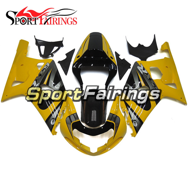 Complete Fairings For Suzuki GSXR600 GSXR750 K1 2000 2001 2002 2003 ABS Plastic Motorbike Gloss Black Yellow Bodywork New