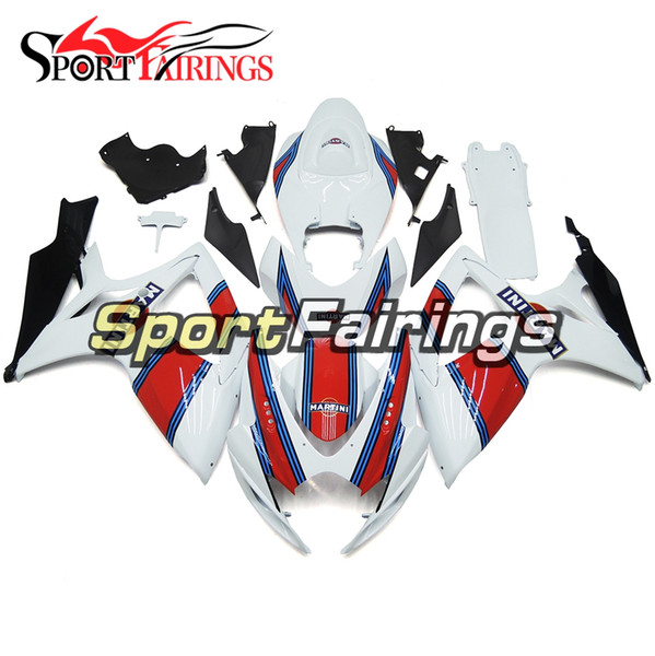 Complete Gloss White Red Blue Fairings For Suzuki GSXR600-750 Year 2006 2007 06 07 K7 Sportbike ABS Plastics Fairing Kit Injection Hulls