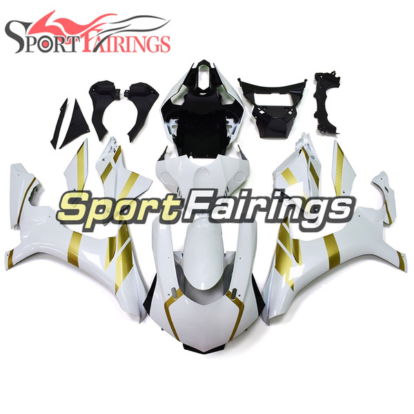 Gloss White Gold Fairings For Yamaha YZF 1000 YZF R1 15 16 YZF-R1 2015 2016 Injection Complete ABS Plastic Motorcycle Fairing Kit Carenes