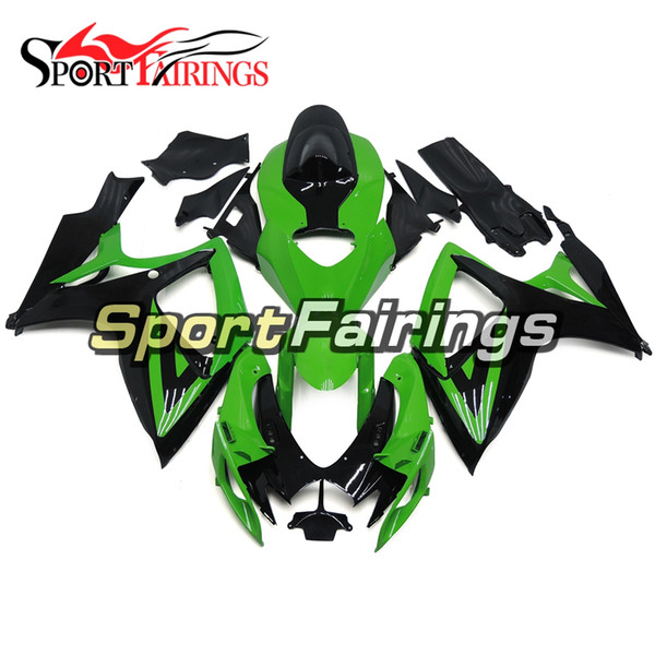 Complete Gloss Black Green Fairings For Suzuki GSXR600-750 Year 2006 2007 06 07 K7 Sportbike ABS Plastics Fairing Kit Injection Cowlings