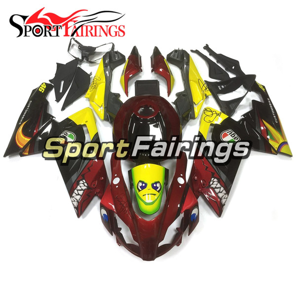 Complete Pearl Red Yellow Shark Injection Fairings For Aprilia RS4 125 2006 - 2011 Full ABS Plastic Motorcycle Fairing Kit Bodywork New