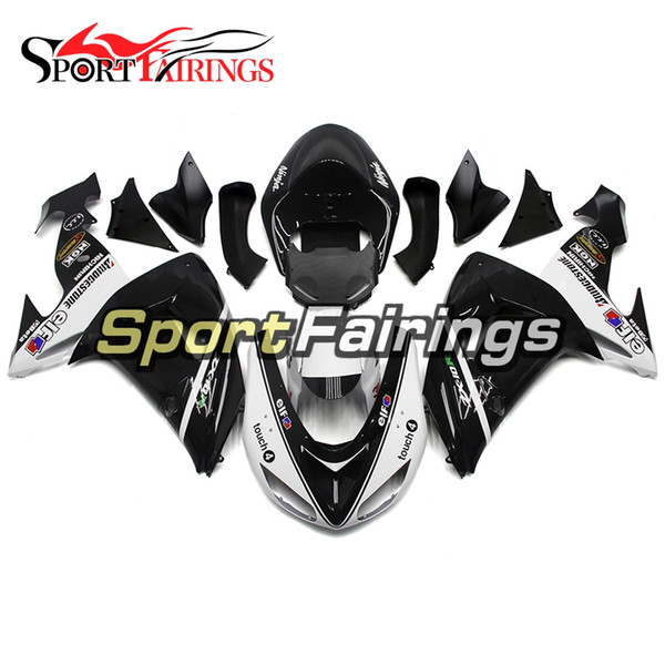 NEW ZX-10R Black White NINJA ZX10R 06 07 Motorcycles Complete Fairing Kit For Kawasaki Ninja ZX10R 2006 2007 ZX-10R ABS Plastics Body Kits