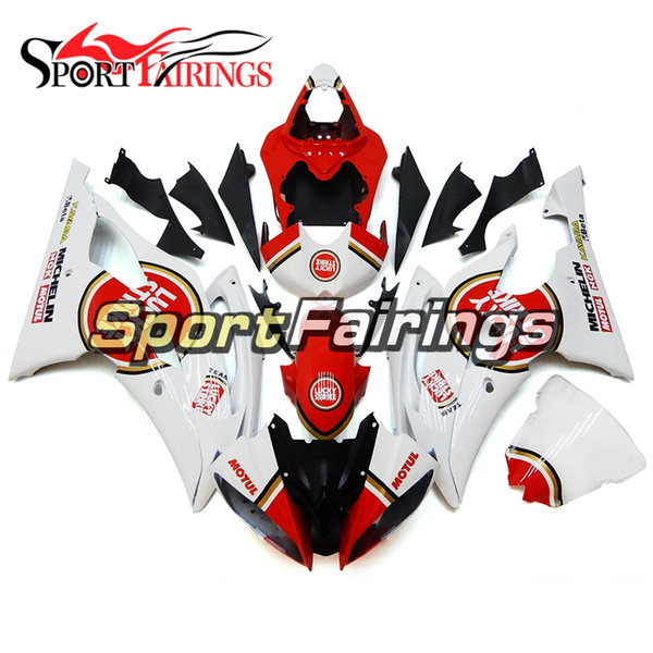 Red Circles White Full Motorcycles Fairings For Yamaha YZF600 R6 YZF-R6 2008 - 2016 09 10 12 13 Injection ABS Plastic Motorcycle Body Kits