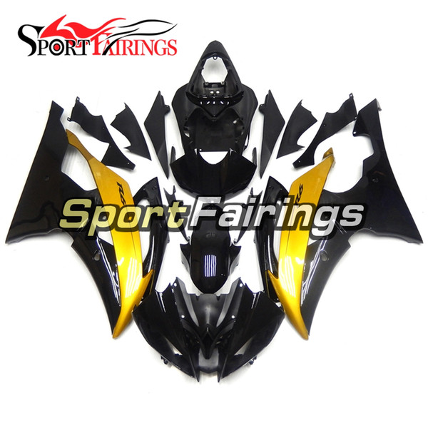 Full Motorcycles Fairings For Yamaha YZF600 R6 YZF-R6 2008 - 2016 09 12 13 14 15 Injection ABS Plastic Motorcycle Bodywork Gloss Black Gold