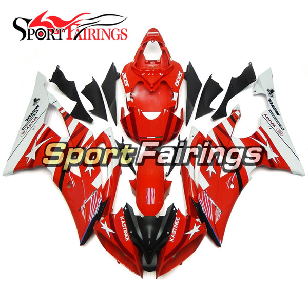 Motorcycles Fairings For Yamaha YZF600 R6 YZF-R6 2008 - 2016 09 10 12 13 15 16 Injection ABS Plastic Motorcycle Body Kits FLAT Red White