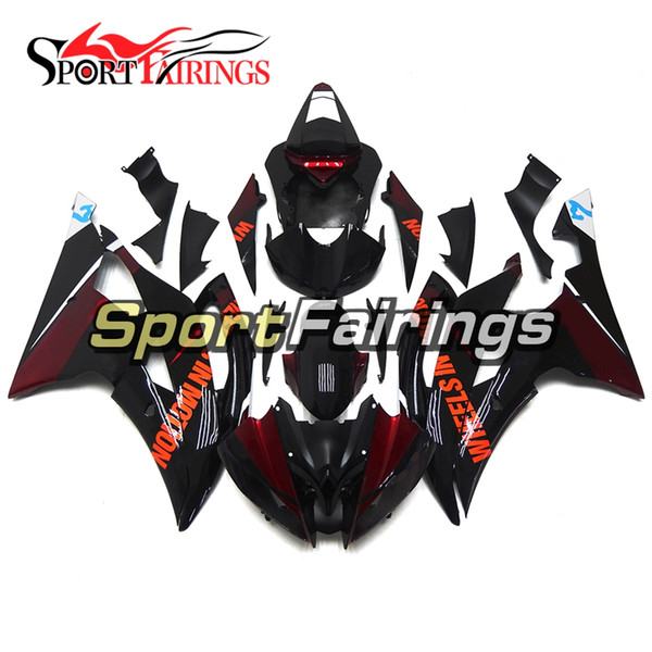 Full Motorcycles Fairings For Yamaha YZF600 R6 YZF-R6 2008 - 2016 09 12 13 14 15 Injection ABS Plastic Motorcycle Bodywork Matte Black Red